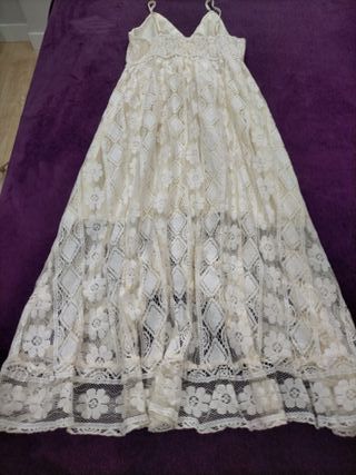 Vestido encaje blanco Ibicenco