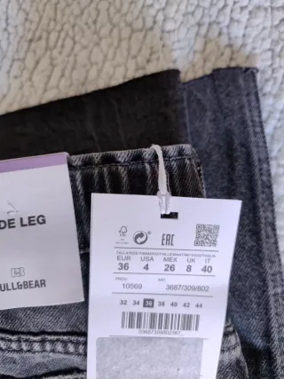 Jeans Pull&Bear Wide Leg Mujer Talla M