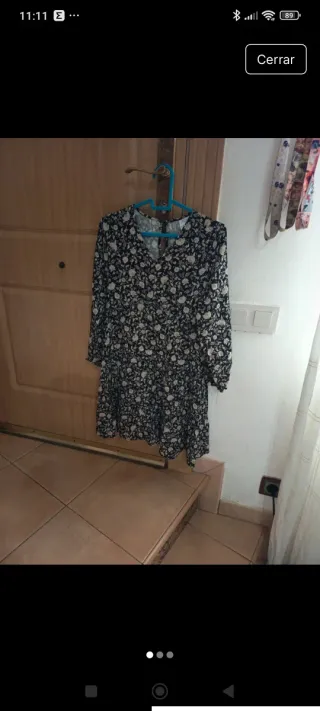 Vestido estampado floral manga larga