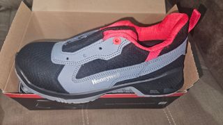 Zapatillas de trabajo Honeywell negras y rojas