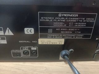 Pletina Cassette Pioneer Negra