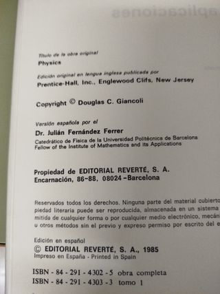Física, principios y aplicaciones (Vol 1 y 2)