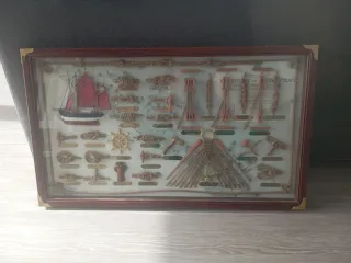 Cuadro decorativo náutico nudos y velero