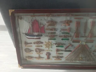 Cuadro decorativo náutico nudos y velero