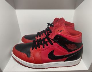 Nike Jordan 1 Mid Reverse Bred 554724-660 ORIGINAL