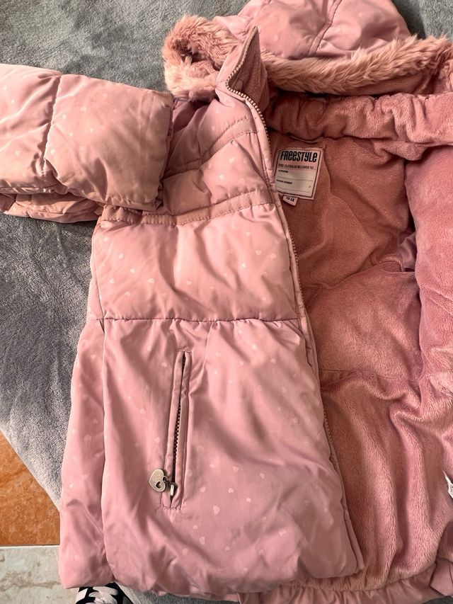 Abrigo rosa niña T 13/14