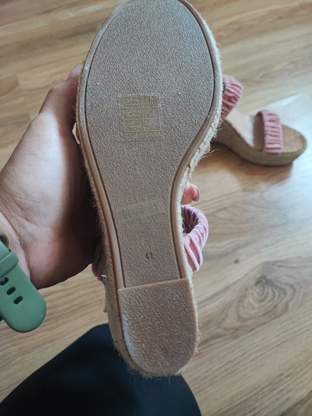 Cuñas rosas de terciopelo talla 41