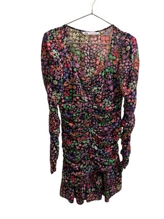 Vestito Zara fantasia floreale nero taglia XS