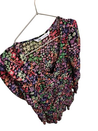 Vestito Zara fantasia floreale nero taglia XS