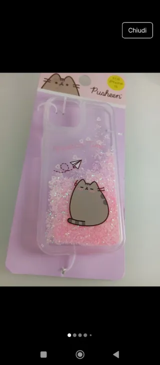 Cover iPhone 15 Pusheen  the cat Glitter