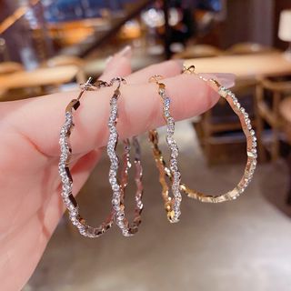 Pendientes Aro Brillantes Oro y Plata