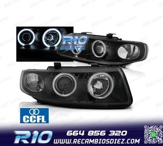 FAROS SEAT LEON TOLEDO 1M 99-05 OJOS ANGEL CCFL FONDO NEGRO