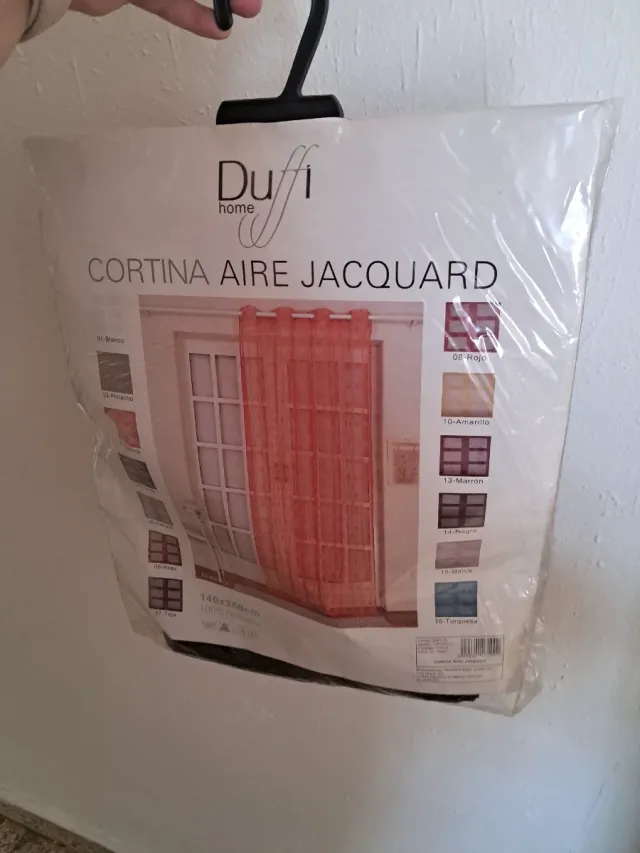 Cortina Dufi Home Aire Jacquard Negra