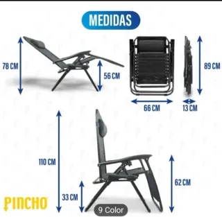 2 Sillas de Playa Plegables Negras 70€ las dos.