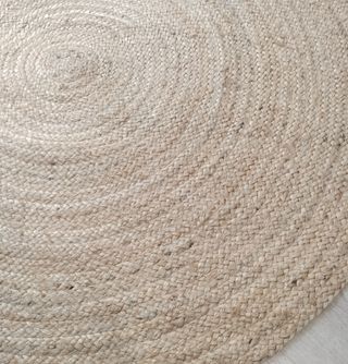 Alfombra Redonda Yute Natural Estilo Nórdico 