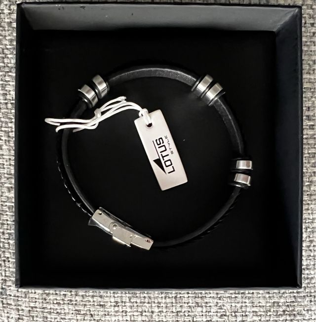 Pulsera Lotus Hombre Cuero y Acero