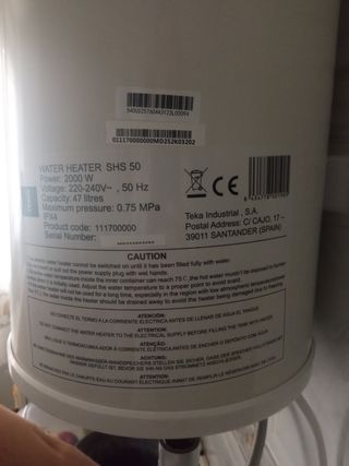 Termo Eléctrico Teka 47L