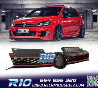 PARRILLA VOLKSWAGEN VW GOLF 6 08-12 NEGRO MOLDURA ROJA GTI