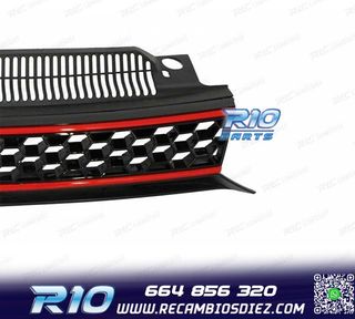 PARRILLA VOLKSWAGEN VW GOLF 6 08-12 NEGRO MOLDURA ROJA GTI