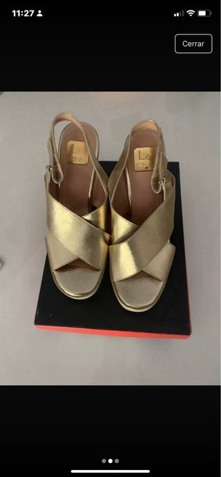 Sandalias doradas plataforma