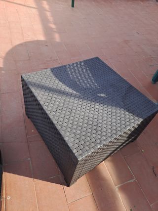 Mesa de jardín/terraza ratán negra