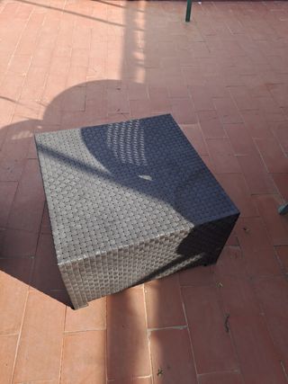 Mesa de jardín/terraza ratán negra