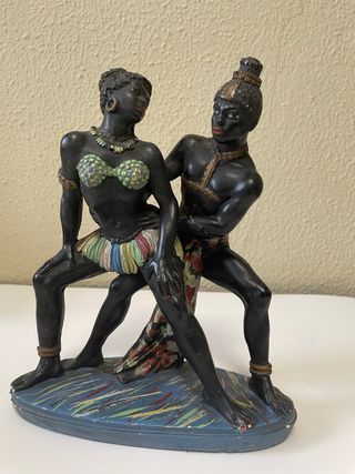 Figura pareja africana Escayola años 50