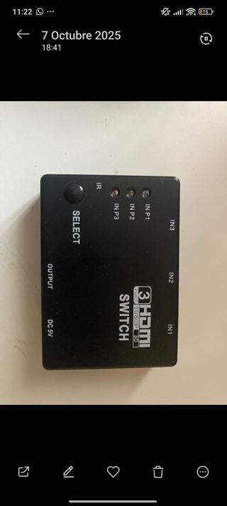 Switch HDMI Cablexpert 3 Puertos