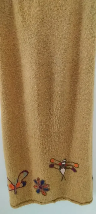 Original Falda larga de punto, amarillo mostaza