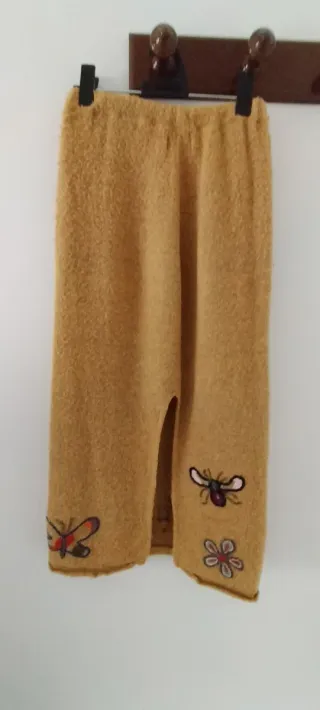 Original Falda larga de punto, amarillo mostaza