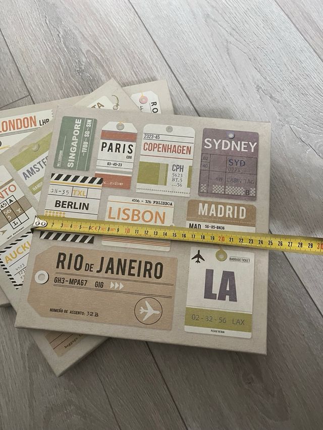 Lote 3 cuadros decorativos estilo vintage