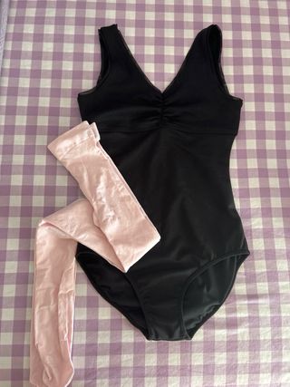 Maillot de ballet negro y rosa