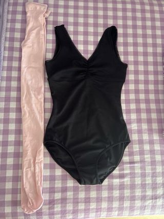 Maillot de ballet negro y rosa