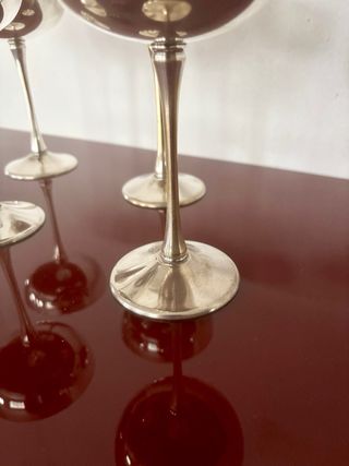 Set 4 Calici Silver Plated Vintage Anni '70 Italia