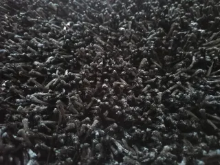 Alfombra redonda negra 1m diámetro