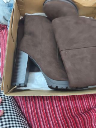 Botas de tacón mujer marrones y grises