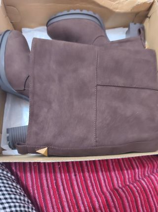 Botas de tacón mujer marrones y grises