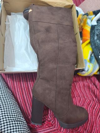 Botas de tacón mujer marrones y grises
