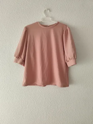 Camisa rosa manga abullonada