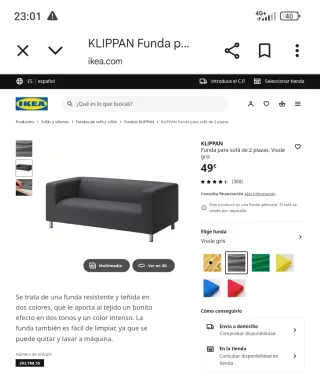 Sofá KLIPPAN Blanco - 2 plazas 