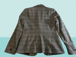 Americana cuadros gris mujer talla 38