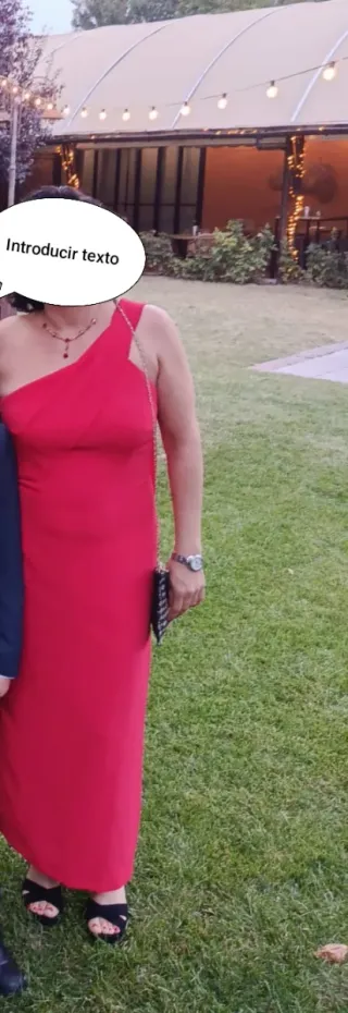 Vestido fiesta rojo asimétrico