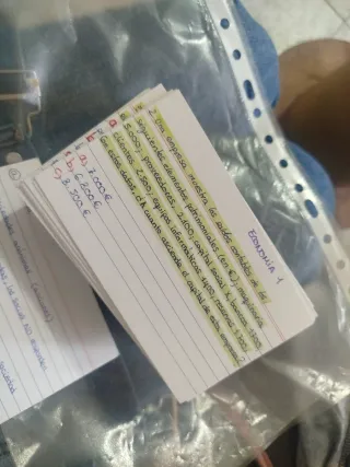 Tarjetas exámenes Dirección de empresas UNED