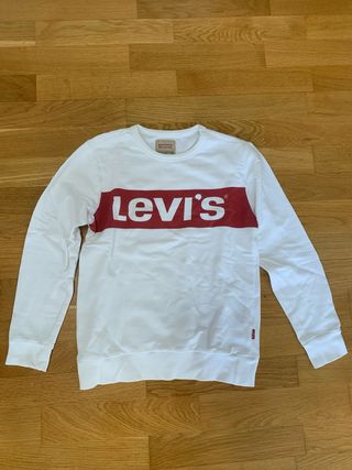Sudadera Levi's Blanca Logo Rojo