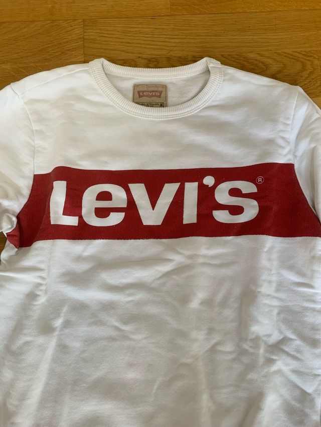 Sudadera Levi's Blanca Logo Rojo