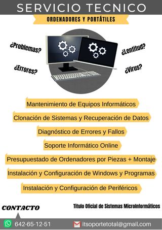 SERVICIO TECNICO DE ORDENADORES
Y PORTÁTILES