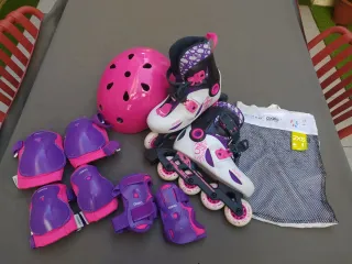 Patines Oxelo niña + Protecciones + Casco