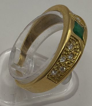 Anillo Circ Verde de oro 18k, 2,37gr, Ref. O-276.
