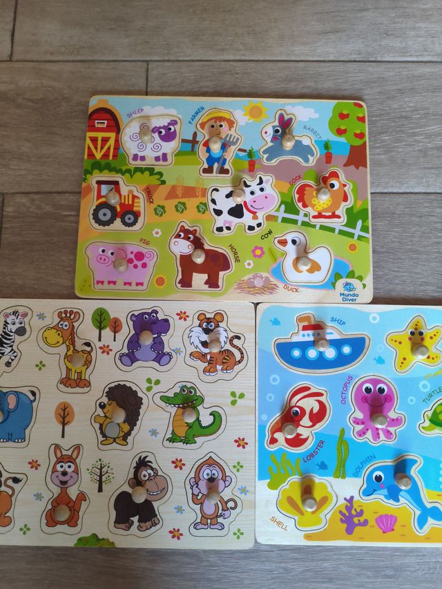 Puzzles de madera educativos animales