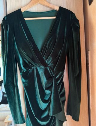 Vestito velluto verde smeraldo
